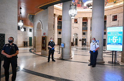 Photo of Court Officers in the lobby of Supreme Court