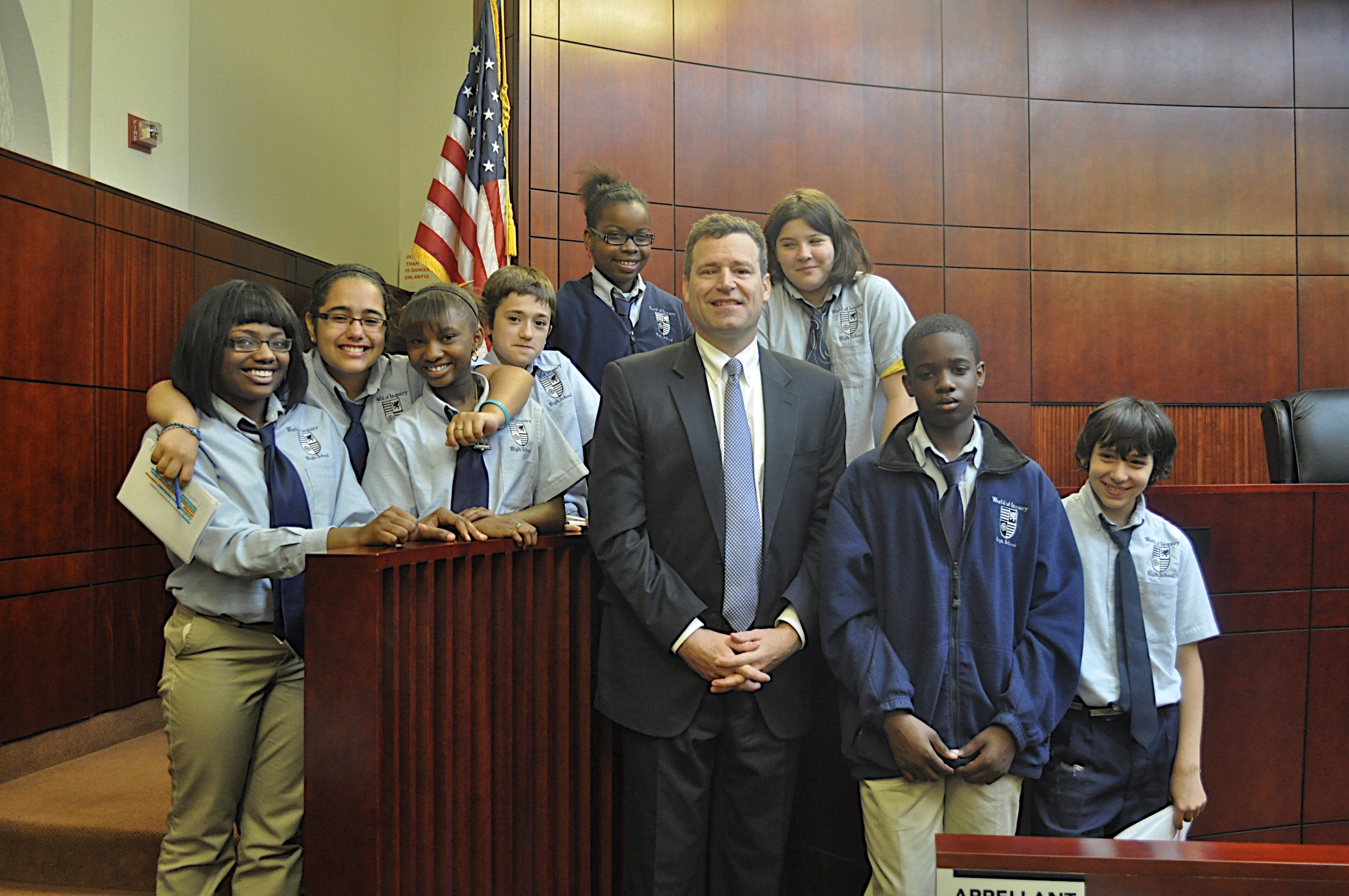 Justice Lindley with students