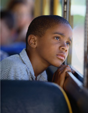 child on schoolbus